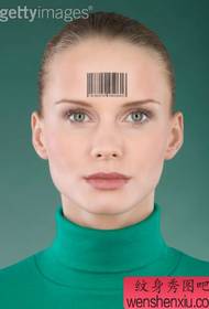 Disinn tatwaġġ barcode forehead