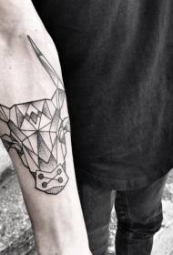 arm zwarte geometrische stijl stier hoofd tattoo patroon