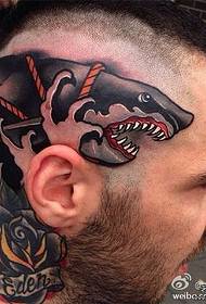 huvud personlighet skola haj tatuering mönster