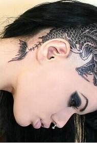 dívky hlava super osobnost piranha tetování vzor