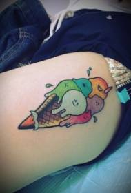leg color ice cream tattoo pattern