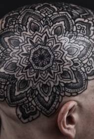 splendido modello di tatuaggio alla vaniglia nero testa