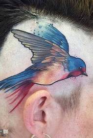 Modello di tatuaggio uccello testa