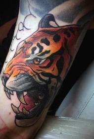 велика рука вриштања тигрова глава цртани модел тетоваже