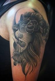 tête de lion noir et blanc