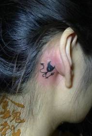 ear Cute totem demon cat mudellu di tatuaggi