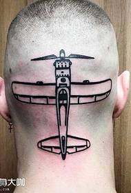 Patrón de tatuaje de aviones Head War I