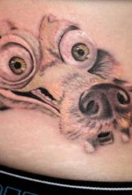 patrón de tatuaje de esqueleto animal de divertidos dibujos animados