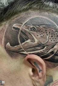 hoved dinosaur fisk tatoveringsmønster