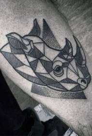 linee nere di geometria del braccio piccolo con motivo a tatuaggio combinato triangolo