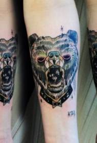 braço nova escola cor urso avatar tatuagem padrão