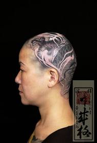 Hűvös fej hagyományos sárkány tetoválás minta