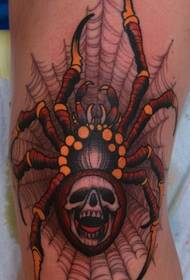 knee spider Ewropî û Amerîkî modela tattooê ya rengîn