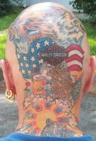 Lub plawv txias Harley-Davidson logo tattoo qauv