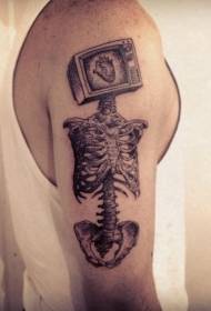 boom surrealisme Styl tv-skelet tattoo patroan