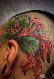 glava osobnost modni cvjetni uzorak tetovaža