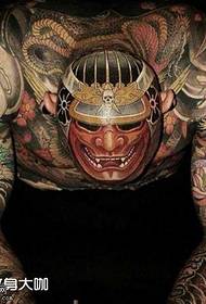 hode japansk samurai tatoveringsmønster