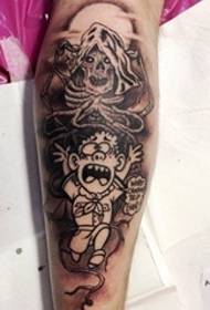 mifupa kwenye ndama inatisha tattoo ya watoto