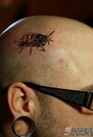 modello di tatuaggio classico ape testa di uomo