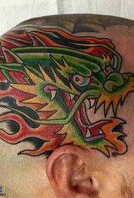 Hoofd klassiek groen draak tattoo patroon 35473-head lijn avatar paard tattoo patroon