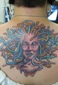 likod nakakatakot na halimaw na pattern ng tattoo ng Medusa