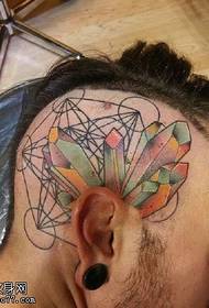 супер готина глава геометрична линия татуировка модел
