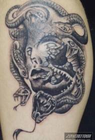 al Schoul schwaarz Medusa Avatar futti Tattoo Muster