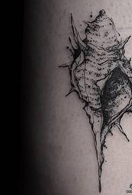 dij schelp prik lijn splash inkt tattoo patroon