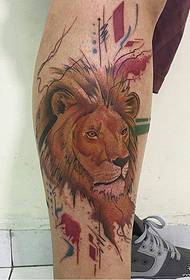 Теленок европейский и американский всплеск татуировки татуировки льва