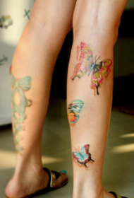 bellissimo modello di tatuaggio farfalla 3D polpaccio