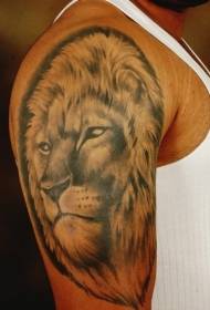 manlig storarm realistiskt tatueringsmönster för lejonhuvud