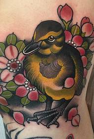 нога патка цвијет тетоважа узорак