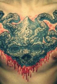 lalaki dibdib nakakatakot demonyo tattoo pattern