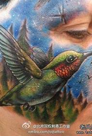 alternatif pola tato hummingbird wajah perempuan Eropa dan Amerika