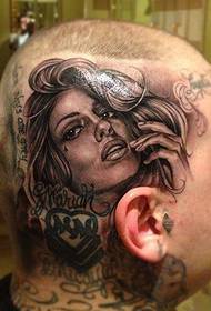 hlava dievča tetovanie vzor