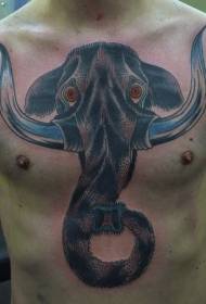 patró de tatuatge de cap de mamut bonic cofre home