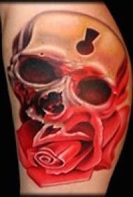 cool skull leg tattoo