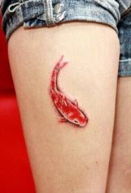 ben vakkert 3d rød blekksprut tatoveringsmønster