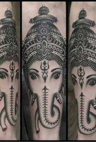 itim na kulay abong rebulto na pattern ng tattoo ng Ganesha avatar