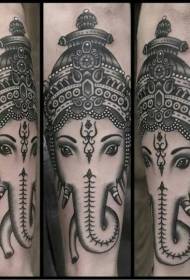 schwarz graue Statue Ganesha Avatar Tattoo Muster