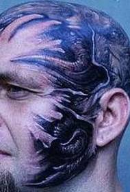 Testa di tatuu di capu: mudellu di tatuatu di demone europeu è americanu in capu