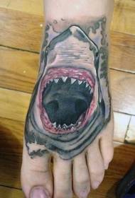 wreef geschilderd kwaad haai grote mond tattoo patroon