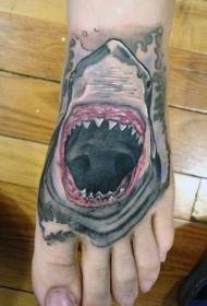 instep pikturuar peshkaqen e keqe modelin e tatuazheve me gojë të madhe