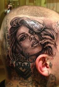 fej személyiség lány tetoválás minta