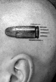 mudellu di tatuaggi di realismo di testa Bullet