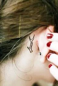 piccolo orecchio di piccola ragazza corna carina antler piccolo micro tatuaggio