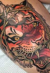 inonakidza yemavara tiger musoro wakasungirirwa negeji tattoo maitiro