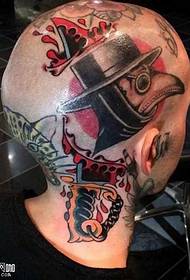 hoofd moordenaar kraai masker tattoo patroon