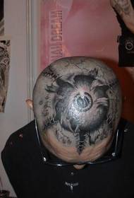 Kopf Horror Auge Tattoo Muster 35709 - Stirn Barcode Tattoo Muster