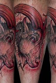 leg color bloody goat tattoo picture